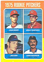 1975 Topps Baseball Cards      621     John Denny/Rawly Eastwick/Jim Kern/Juan Veintidos RC